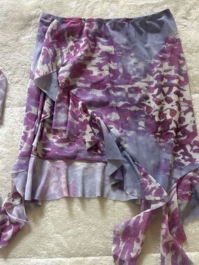 Women's Lavender & Fuchsia Ruffle Wrap Skirt